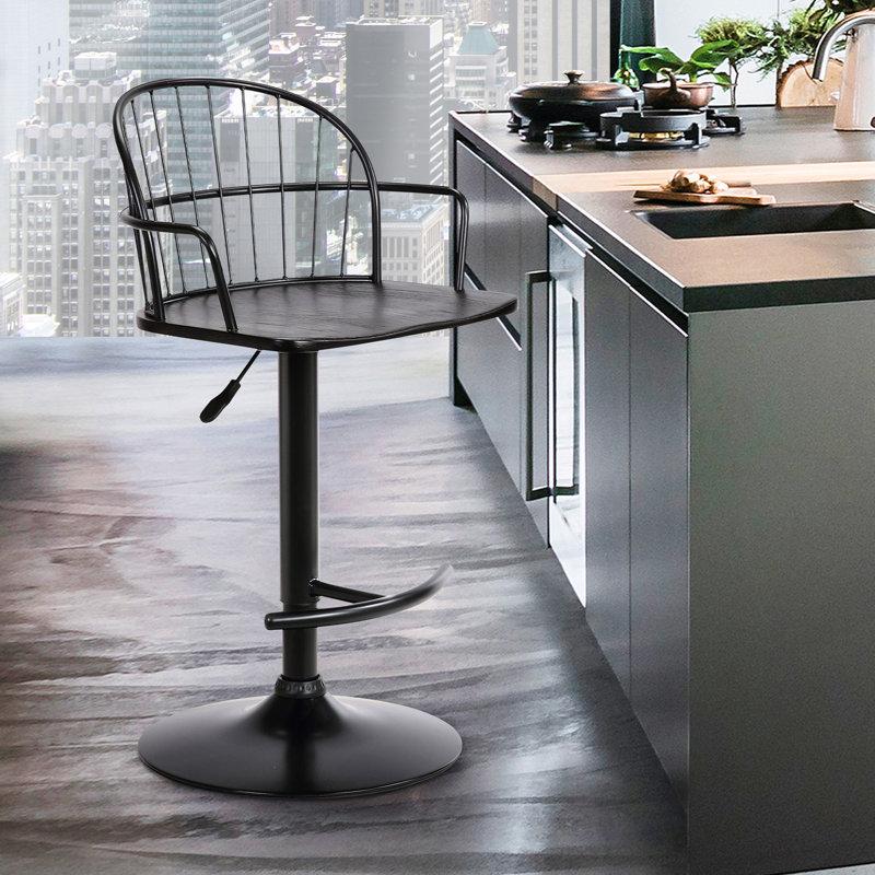 Williston Virgilina Swivel Adjustable Height Bar Stool & Reviews